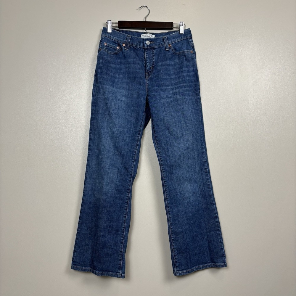 Levis‎ Jeans Womens 10 Short Blue Perfectly Slimming Boot Cut 512 Mid Rise Flap